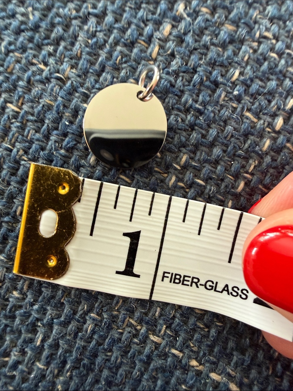 Round Silver Tone Small Charm/Pendant - Picture 2 of 4